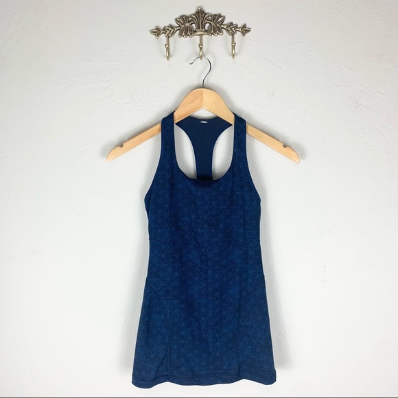 lululemon athletica Tops - Lululemon Power Up Tank II in Sashiko Star Inkwell Rugged Blue Size 4